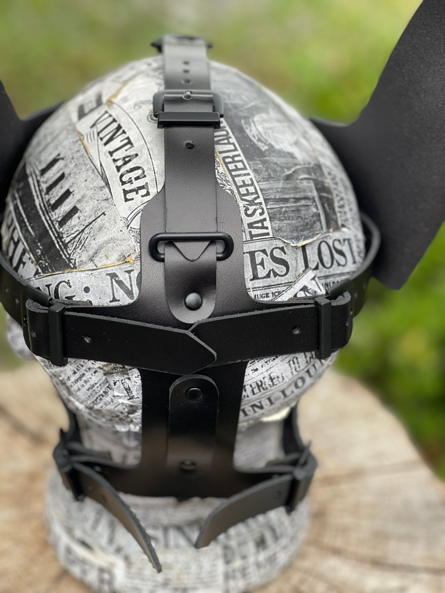 Leather Dog mask with removable muzzle