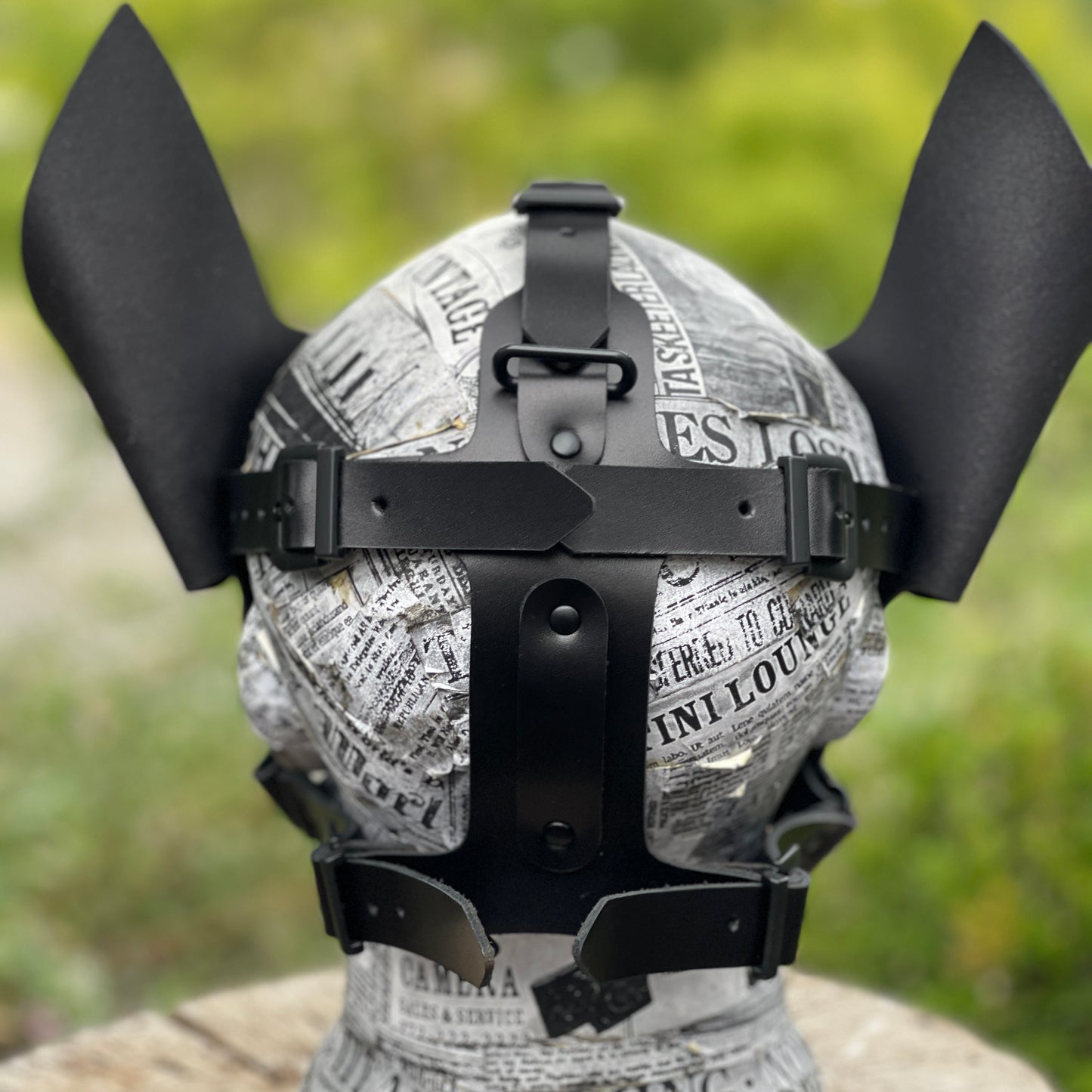 Leather Dog mask with removable muzzle